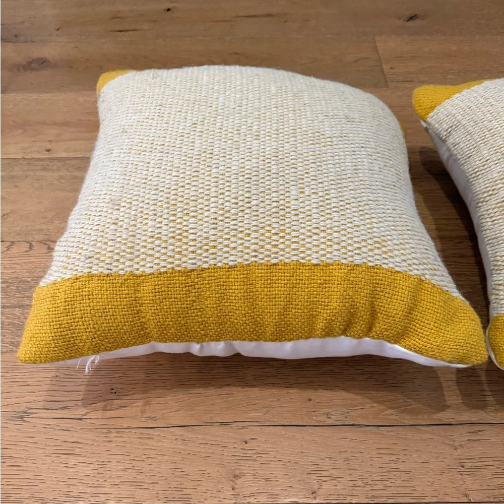 West Elm Banded Basketweave Indoor/ Outdoor Pillow set of 2